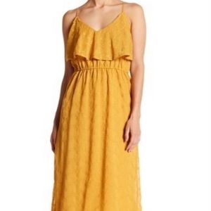 Embroidered Ruffle Midi Dress